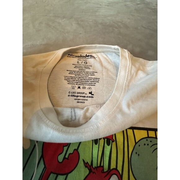 Nickelodeon SpongeBob SquarePants Men's T-Shirt White Graphic Print Large - Picture 3 of 4